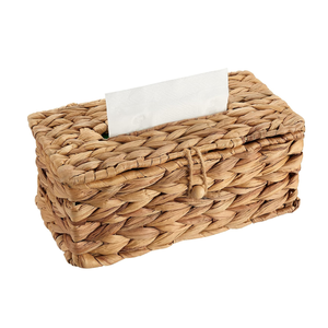 Boîte à mouchoirs en jacinthe d'eau rectangulaire écologique rustique couverture de boîte à mouchoirs décorative pour salle de bain salon chambre - Product Image 2