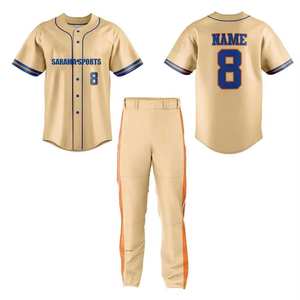 Ensemble de maillot et pantalon de baseball, uniforme, fabrication OEM ODM, fourniture d'uniformes de baseball personnalisés, vêtements de sport d'équipe respirants - Product Image 1
