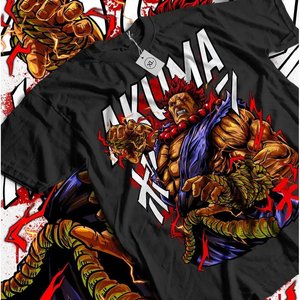 เสื้อยืดคอตตอน 100% ลาย Akuma Street Fighter พิมพ์ลายแบบ T-Jersey ป้ายกำกับแบบกำหนดเอง ด้วยวิธีการพิมพ์ซิลค์สกรีนและสกรีนพิมพ์ - Product Image 3