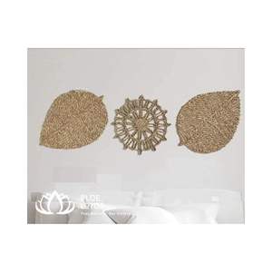 Sets de table en feuilles de jonc de mer de taille moyenne / Tapis en paille personnalisé pour la décoration de la maison, des textiles et des meubles, lotus bleu - Product Image 6