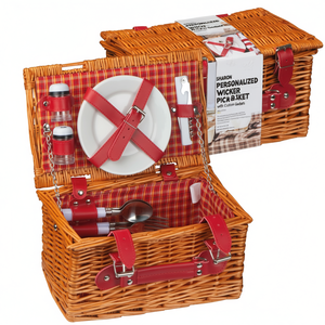 Cesta de Picnic de Mimbre Personalizada Sharon con Accesorios Personalizados - Product Image 3