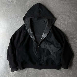 Sweat-shirt à capuche pour homme, style foncé, uni, lourd, vintage, tendance hip-hop, 100% coton, molleton lourd, 580g - Product Image 4