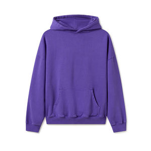 Venta al por mayor de alta calidad de los hombres sólidos pulóver sudaderas con capucha 100% algodón Casual Streetwear suave cómodo tela otoño personalizable - Product Image 1