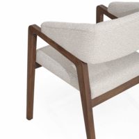 Chaise de salle à manger traditionnelle en teck massif, revêtement en tissu jute, accoudoirs durables, couleurs personnalisables, meubles pour la maison