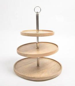 <b>Cupcake</b> <b>Stand</b> Wedding Holder Party Dessert Display Serving Tiered Tray Decor Accessories Acacia <b>Wood</b> <b>Wood</b> & Metal 2 Tier Cake - Product Image 5