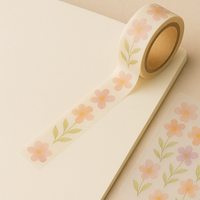 Ensemble cadeau de papeterie LABON Pastel Flower, carnet floral A5 avec stylo, autocollants, bloc-notes, ruban washi et gomme