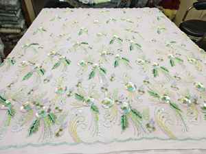 Tela de Red Ecológica Bordada a Mano con Cuentas, Tejido de Punto Grueso con Estilo Cruzado para Accesorios - Product Image 3