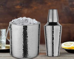 Cubo de hielo clásico de acero inoxidable con diseño contemporáneo perfecto para cenas formales y presentaciones de bebidas con estilo - Product Image 5