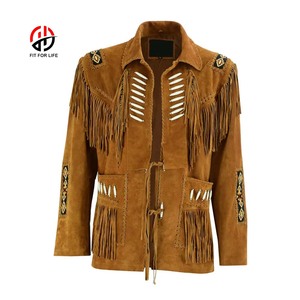 100% Original élégant Cowboy veste en cuir hommes haute rue Style occidental col montant fermeture éclair hiver OEM Service disponible - Product Image 1