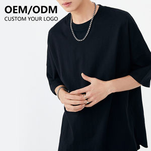 Camiseta extragrande de algodón pesado para hombre con hombro caído, costilla de alta calidad, cuello redondo, diseño de logotipo personalizable, estampado desgastado DTG - Product Image 4