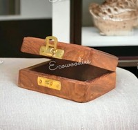 Boîtes en bambou naturel écologiques de qualité supérieure avec couvercle à charnière pour bijoux, cadeaux, présentoirs, boucles d'oreilles, herbes, épices, outils