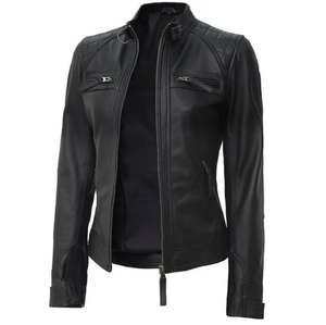 Chaqueta de Invierno Acolchada para Mujer, Diseño 2026, Chaqueta de Cuero Genuino, Estilo Casual, Cierre de Cremallera, Forro Cálido, Fabricante y Mayorista OEM - Product Image 2