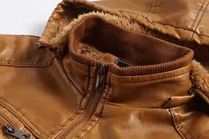 Best Quality <b>Men</b> <b>Jacket</b> Leather Latest Winter <b>Men</b> New <b>Velvet</b> Lining with Stand Collar Faded Leisure <b>jacket</b> for <b>men</b> DDP Shipping - Product Image 3