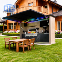 Cuisine extérieure complète avec plan de travail en acier inoxydable et barbecue, cuisine extérieure pour jardin, pour la cuisson quotidienne et les loisirs en plein air