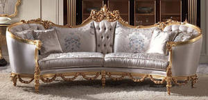 Ensemble de canapés 3 places Racoco baroque Mobilier classique en tissu tufté pour le salon Style traditionnel pour villas - Product Image 3