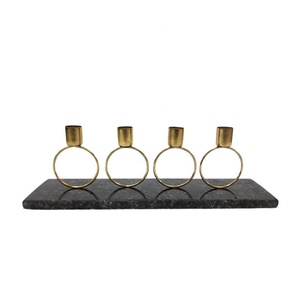 Soporte de aluminio y madera para escritorio, soporte de luz en T, vela de color plateado niquelado para decoración del hogar y mesa a granel - Product Image 5