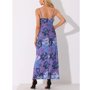 Robe moulante à fleurs pour femmes taille Empire tissé respirant antistatique ceinture longueur Midi pour printemps été automne décontracté froncé - Product Image 5