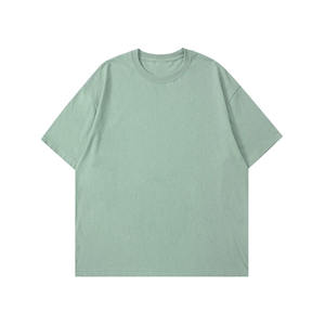 เสื้อยืดผู้ชายโอเวอร์ไซส์ลำลองครอปบ็อกซี่ใส่ได้พอดีกับผ้า240กรัมน้ำหนักผ้าพิมพ์ลายถ่ายโอนความร้อนแบบกำหนดเองสีดำและสีขาว - Product Image 2