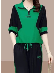 Personnaliser Logo Imprimé Pantalon Chemise Nouveau Élégant Fermeture Éclair 2 Pièces Ensemble Femmes 100% Coton Respirant Ensembles pour Femmes - Product Image 6