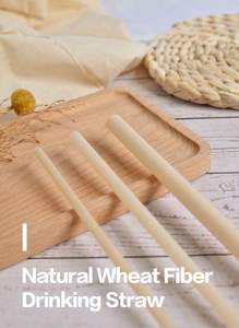 Pailles en paille de blé naturelles - jetables, écologiques, emballées individuellement - Product Image 2