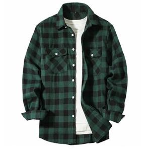 Nouveau produit 2025 flanelle hommes chemise couleur personnalisée personnalisé hommes manches longues décontracté à carreaux coton flanelle chemise pour hommes - Product Image 2