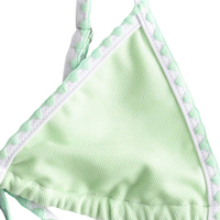 Conjunto de bikini de color sólido dorado sexy de alta calidad transpirable de 2 piezas con logotipo personalizado, trajes de baño, tangas, bragas, servicio OEM aceptado