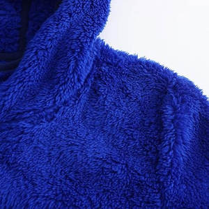 Sweat à capuche en polaire duveteux Sherpa pour hommes, sweat à capuche surdimensionné personnalisé, 100% laine, épais, confortable, unisexhoodies - Product Image 4