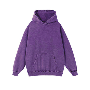 Streetwear Vêtements courts Lavage à l'acide lourd Fabricants Argent Personnalisé Boxy Pull à capuche pour homme - Product Image 4