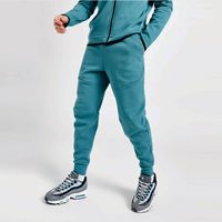 Setelan Training Pria Ukuran Besar Ramah Lingkungan, Bahan Fleece Teknologi, Bernapas, Tahan Angin, Cepat Kering, Motif Solid, Gaya Hip Hop, Hoodie Resleting Penuh