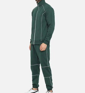 Chándal de entrenamiento para hombre de poliéster y algodón personalizado, sudaderas con capucha y cremallera completa, chándal ajustado para hombre - Product Image 2