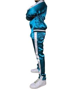 Chándal de satén de nailon de alta calidad para hombres, chándal de invierno al aire libre con capucha más vendido con cremallera, diseño de patrón sólido - Product Image 2