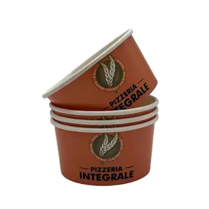 Hot Sale 100% Biodegradable Packaging Customized Printed Paper Cup Ice Cream 12oz 16oz 26oz 32oz Cake Paper Bowl with Lid