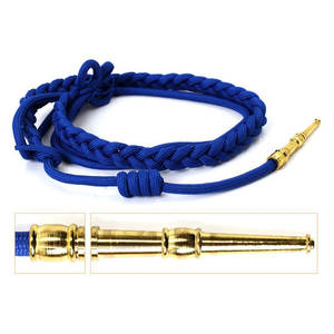 Accessoires d'uniforme Aiguillette de haute qualité sur mesure couleur noire avec argent 2 embouts confortable nouveauté - Product Image 2