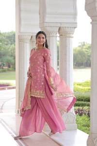 Últimas Colecciones de Trajes Salwar Kameez para Mujer, con Lentejuelas y Bordados Zari, para Bodas y Festivales, Artículos en Stock, Envío en 7 Días - Product Image 6