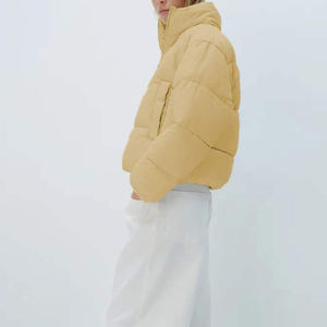 แจ็คเก็ตขนเป็ดแขนยาวซิปขึ้นของผู้หญิงเสื้อแจ็กเก็ตขนเป็ดแบบแพ็กเก็ตสีคอตั้งดีไซน์2025น้ำหนักเบา - Product Image 6