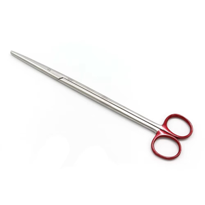Tijeras quirúrgicas largas médicas de acero inoxidable con fuente de alimentación manual de mango rojo para uso en hospitales y clínicas - Product Image 1