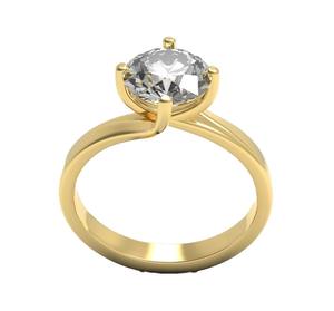 Anillo de Compromiso de Lujo Shama Gems Jewels para Mujer, Chapado en Oro de 18K y Rodio, Plata de Ley 925, con Moissanita Solitaria, Certificado por Terceros - Product Image 1