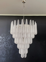 Grand Lustre de Luxe Italien Vintage Murano Transparent Lustre en Verre Luminaires pour Villa Lounge