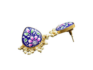 Hot Selling New Collection Fashionable Jewelry Hand-<b>painting</b> <b>Gold</b>-plated Stone Stud Earring for Girls and Women - Product Image 3