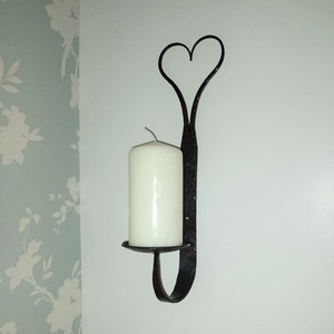 Portavelas de Metal montado en la pared artículo decorativo en forma de corazón portavelas de Metal para decoración del hogar y boda - Product Image 1