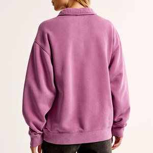 Sudaderas de Mujer con Media Cremallera de Color Sólido, Fabricadas en Pakistán, con Logotipo Personalizado Impreso, Sudaderas Casuales de Mujer con Media Cremallera - Product Image 4