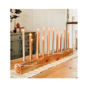 Double cœur connecté l'un à l'autre fabriqué à la main à partir de SCI Décoratif de mariage Designer Bougeoir en bois Décoration de table de mariage - Product Image 4