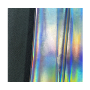 Cuir PU holographique arc-en-ciel brillant, feuilles de similicuir gravables au laser avec adhésif - Product Image 6