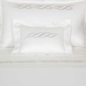 Wholesale Custom Cotton Satin <b>Bedding</b> Sets Embroidered Wave Dots Duvet Cover Pillowcases Wearable for Home Hotel Wedding - Product Image 4