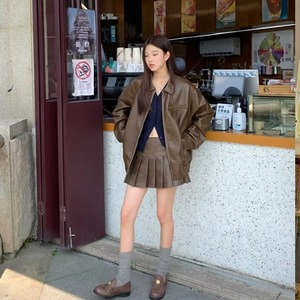 Winter New Men's Fashion Leisure Versatile Tailored Commuting Style Turn-<b>down</b> Collar Zipper Genuine Sheep Leather Jacket - Product Image 5