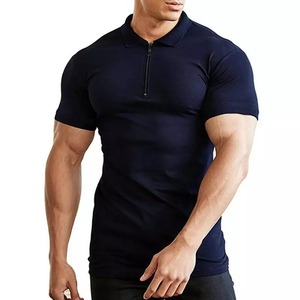 100% Jersey Cotton Half <b>Zip</b> Golf for <b>Shirts</b> Men Wholesale High Quality Breathable Quick Dry Windproof Custom Heat-Transfer - Product Image 5