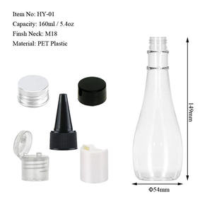 250ml 8oz for <b>PET</b> Plastic Squeeze <b>Bottle</b> with Screw Cap Screen Printing for Sauce Oil <b>Ketchup</b> Salad Food Packaging - Product Image 2