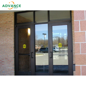 Puerta de entrada de vidrio doble de lujo con cerradura de <span class=keywords><strong>escape</strong></span> para restaurantes de hotel, espacio para eventos, puerta de tienda comercial de eficiencia energética - Product Image 2