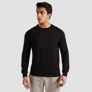 Sudadera Negra 100% Algodón para Entrenamientos en el Gimnasio, Talla XXS, Diseño Sólido con Bordado 3D y Serigrafía, Forro Grueso de Zinc - Product Image 2