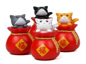 Sac d'<span class=keywords><strong>argent</strong></span> créatif chat Figurine voiture sable Table aménagement paysager décoration bricolage maison de poupée Miniature poupée - Product Image 5